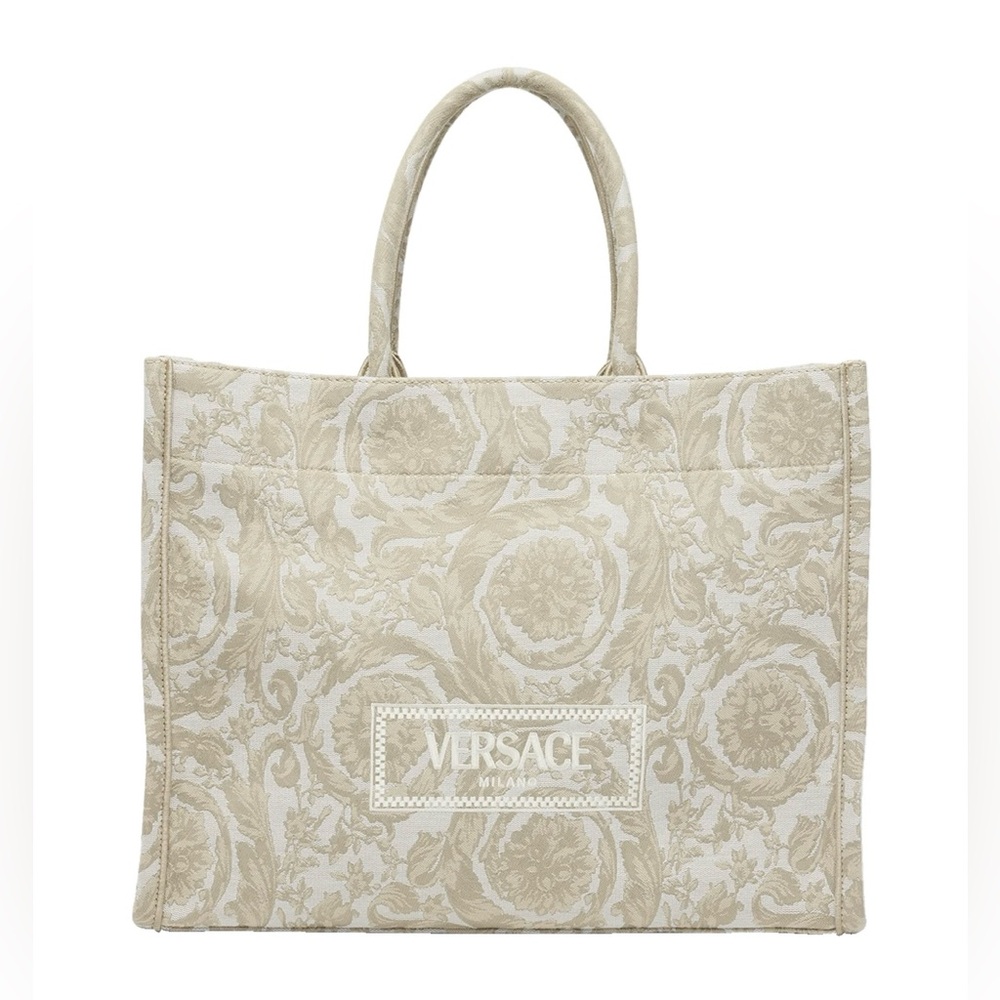 Versace NWT XL Jacquard Embroidered Canvas Tote Bag - Picture 7 of 8